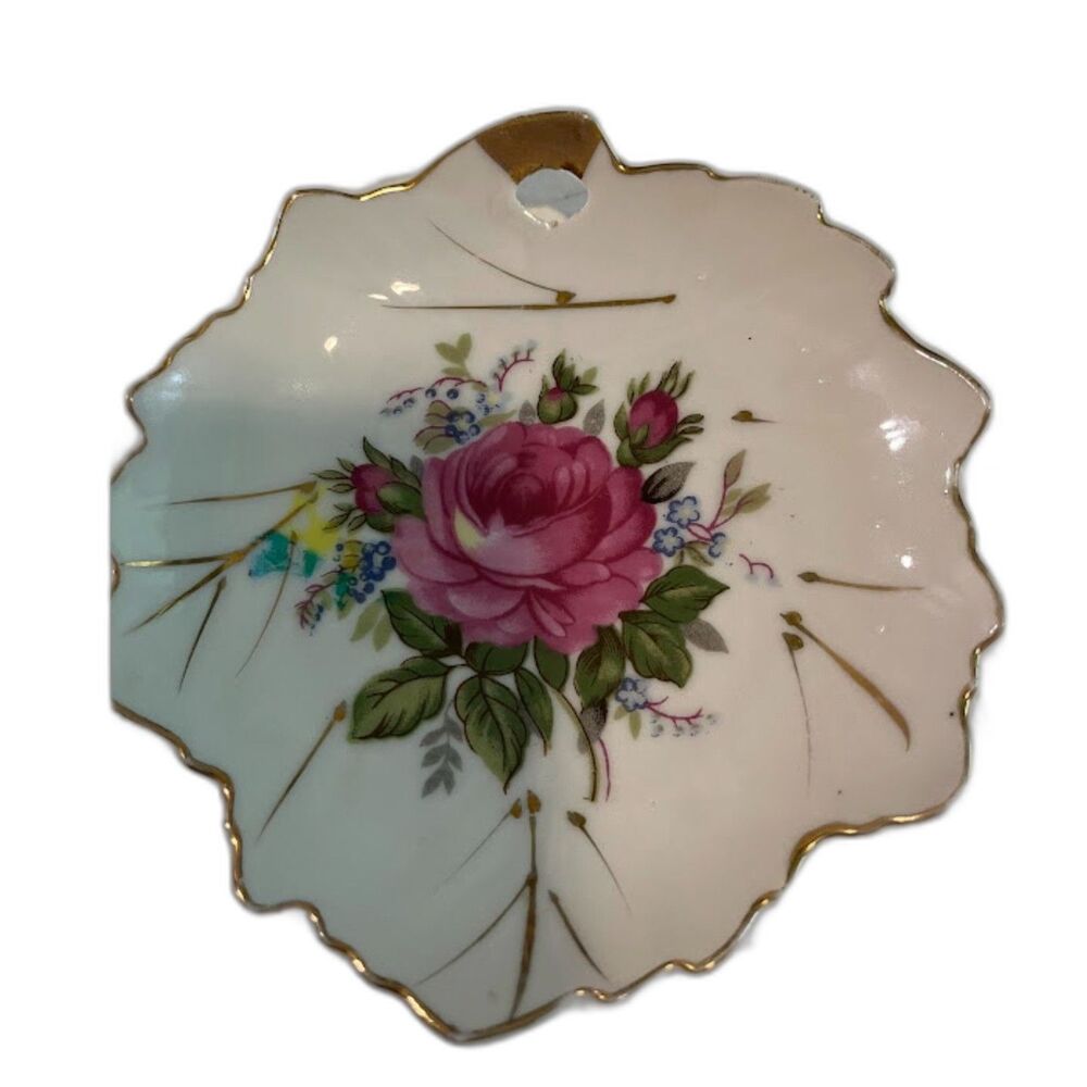 Vntg Badcock Grannycore Furniture Rose Trinket Dish Advertising Gift Collectible